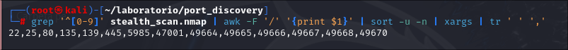 Regex para los puertos obtenidos en nmap.