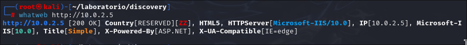 Resultado de whatweb.