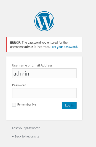 Usuario admin.