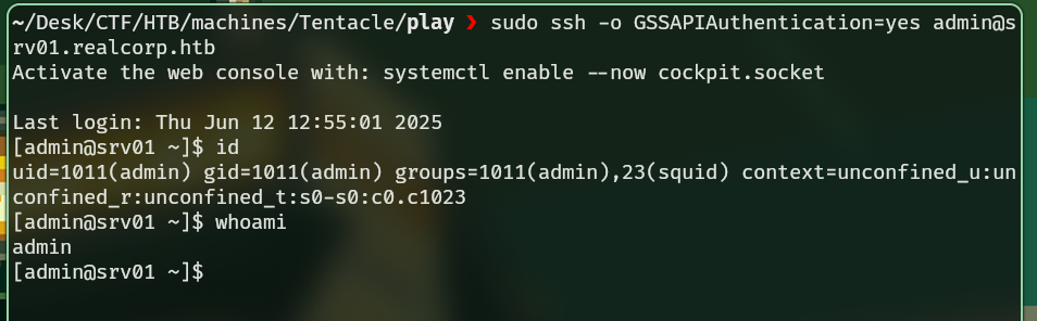 Entramos como el usuario admin.