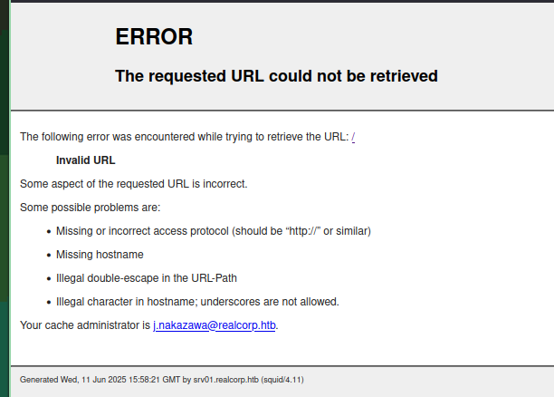 Vistazo web del squid proxy.