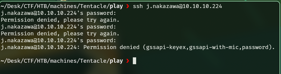 Error de ssh al gastar los tres intentos.