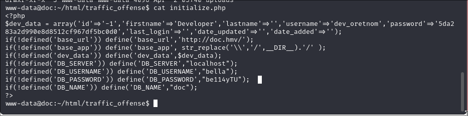 Contenido del archivo initalize.php.