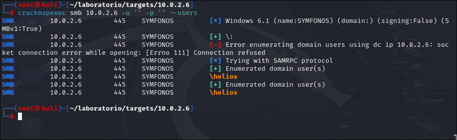 Enumeración de usuarios con crackmapexec.