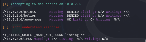 Recursos compartidos con enum4linux.