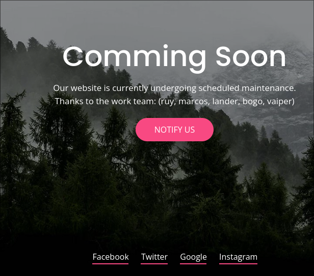 Primer vistazo de la página.