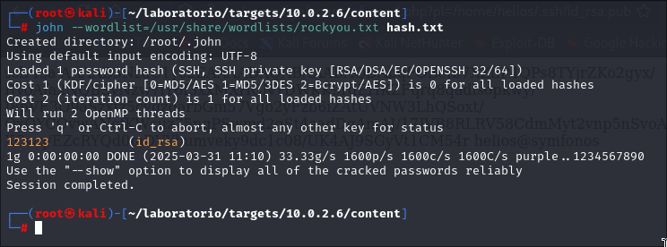 Contraseña crackeada.