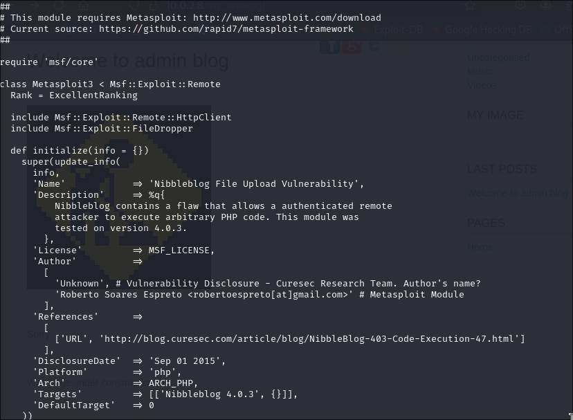 Primer vistazo del exploit.