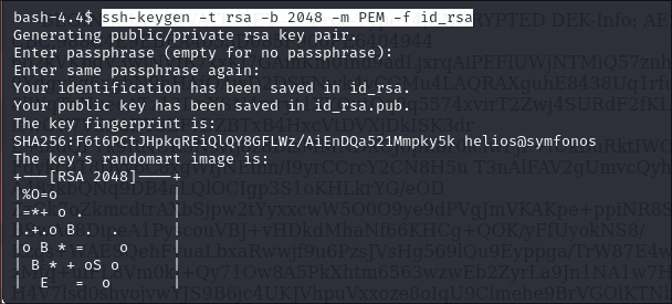 Creación de la id_rsa.