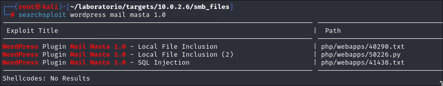 Resultados de searchsploit