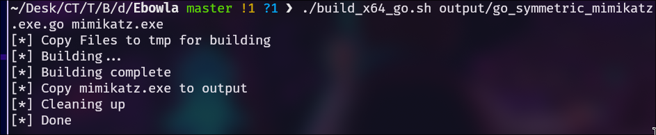 Compilación final de mimikatz.