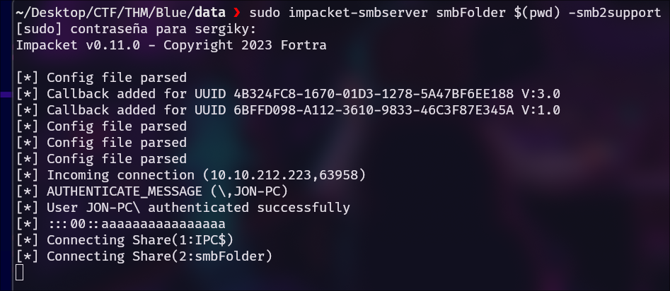 Recibir los archivos sam y system.