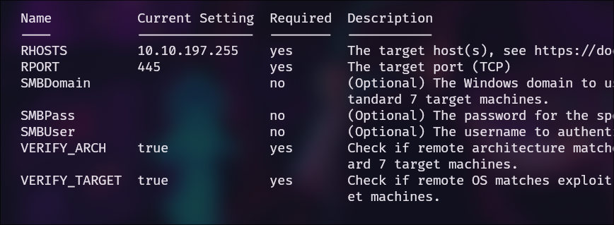 Ip víctima seteada.