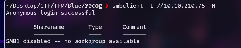 Uso de null session con smbclient.